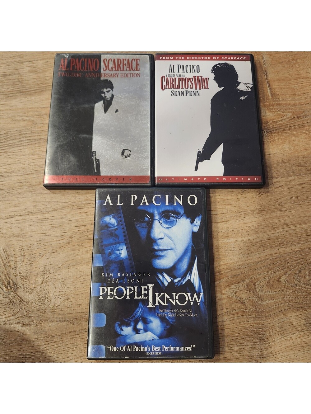 3 Al Pacino DVDs: Scarface (Anniv Ed) Carlitol's Way (Ultimate Ed) People I Know